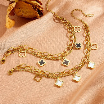 دستبند 2 لایه استیل طرح ونکلیف در 2 رنگ